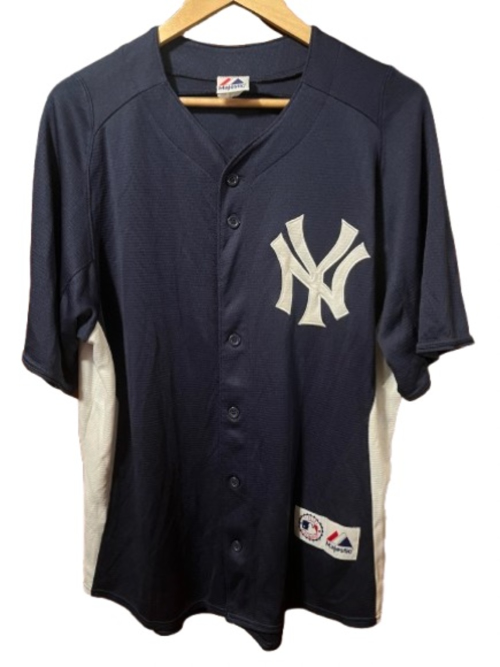 Majestic Derek Jeter Navy and White New York Yankees Button-Front Jersey
